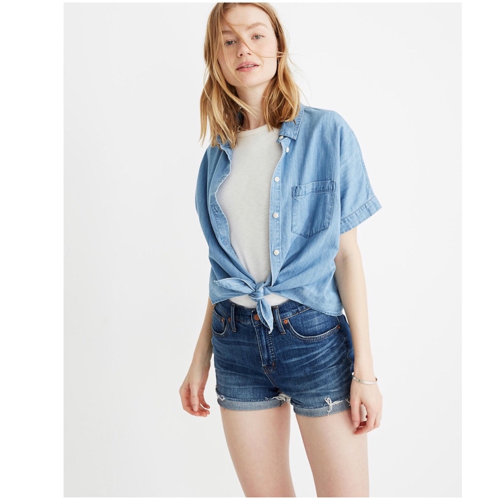 Madewell High-Rise Denim Shorts in Glenoaks Wash